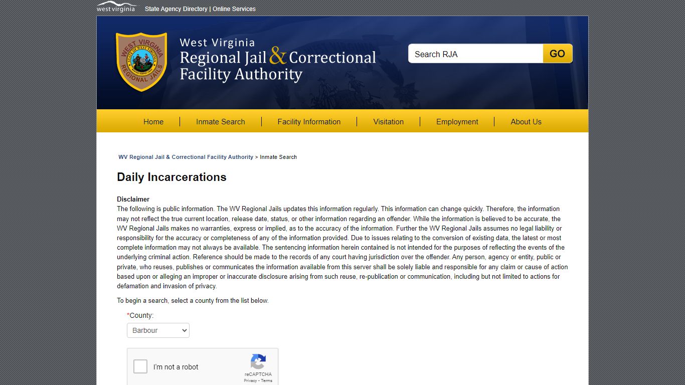 Active Inmate by Sentencing County or ... - West Virginia